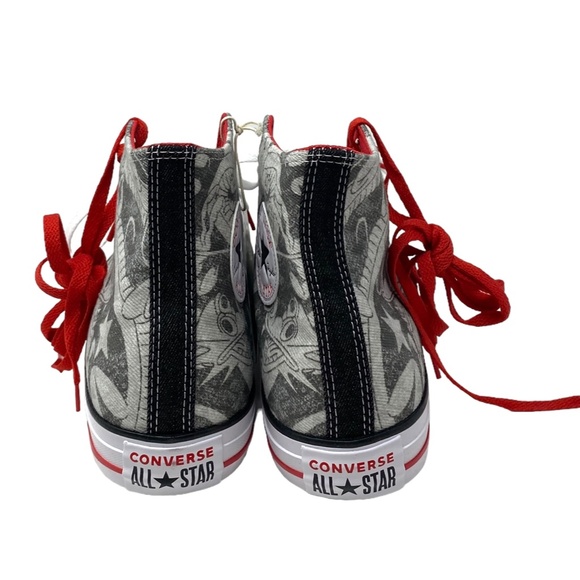 Converse Chuck Taylor High Top Men Shoes Gray Red Canvas Skate A08702C - Picture 5 of 9